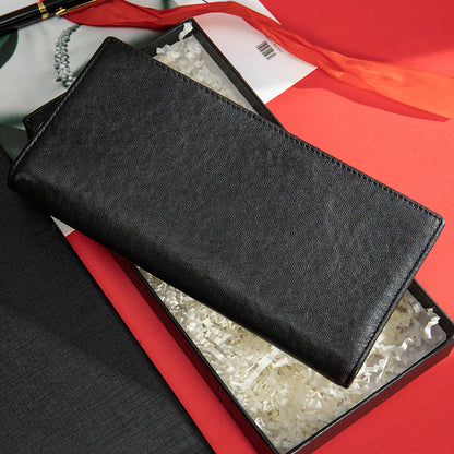 メンズ長財布 なめし 皮高品質小銭入れ誕生日プレゼント贈り物男性用ウォレット