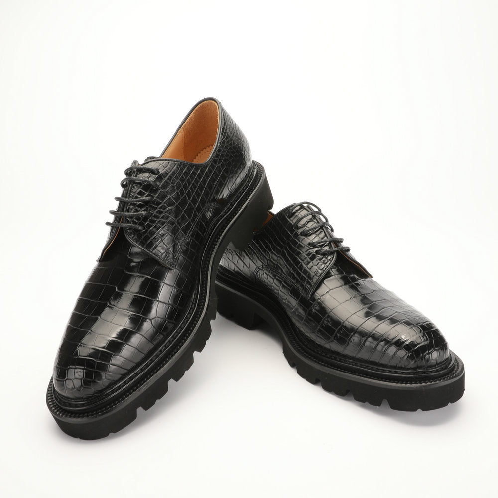 新型ワニ腹の皮メンズ革靴 本革 高品質 厚底 ビジネスシューズ