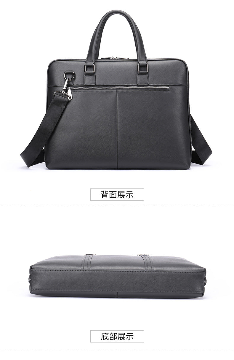 Men's Handbag Briefcase Genuine Cowhide Leather Business Lawyer Computer Bag Casual Fashion Handbag for Men 