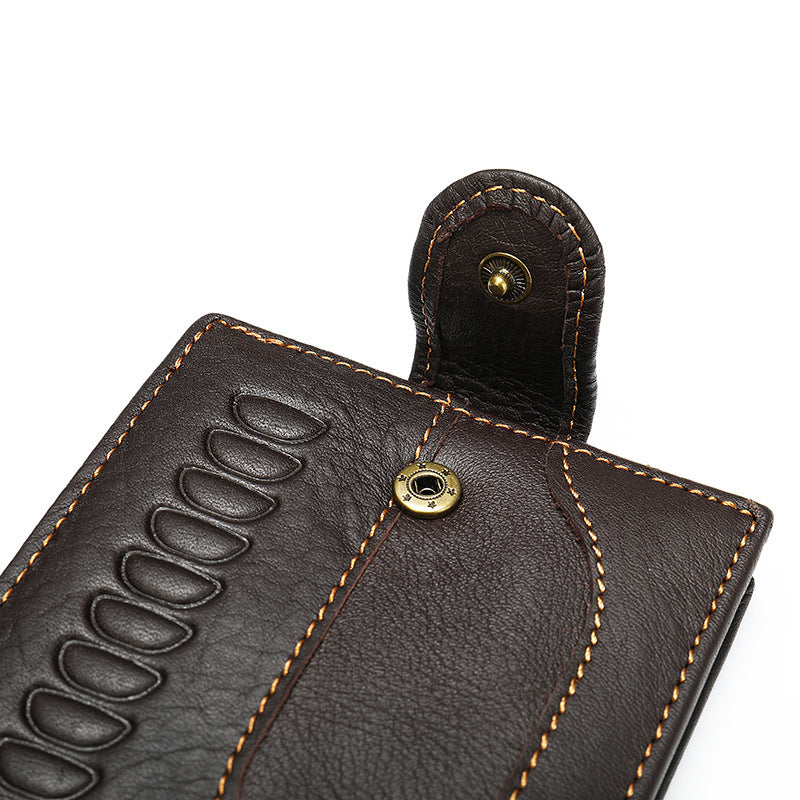 メンズ短財布 牛皮本革製 レトロ 多機能 男性用カードバッグウォレット