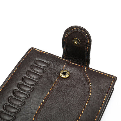 メンズ短財布 牛皮本革製 レトロ 多機能 男性用カードバッグウォレット