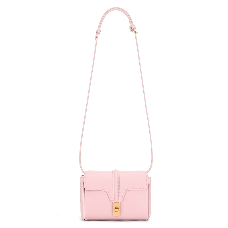 レトロ風本革レディースバッグ純色ショルダーバッグ斜めがけバッグ 何とでも合う