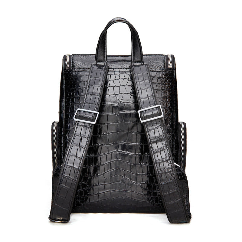 Crocodile Belly Skin Men's Backpack Large Capacity Business Commuting Casual Business Travel Bag 