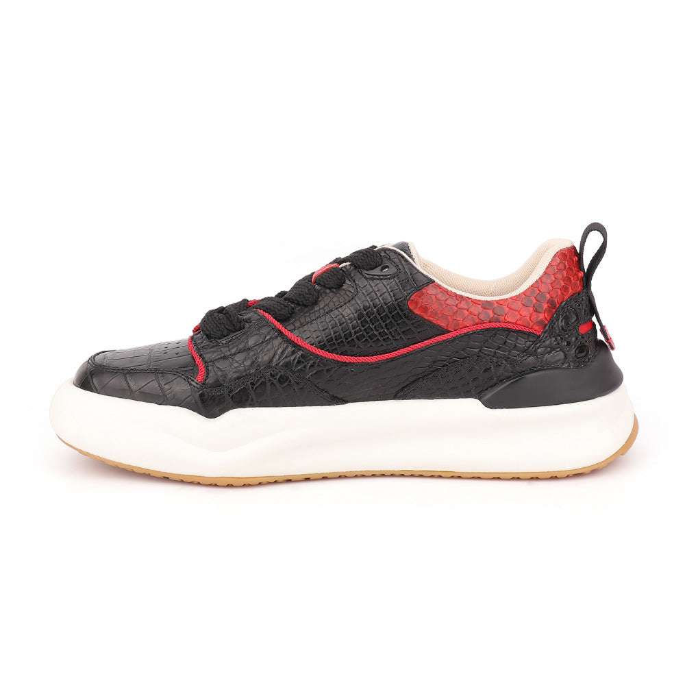 Men's Casual Shoes Crocodile Skin Genuine Leather Fashion Wear-resistant Men's Shoes 