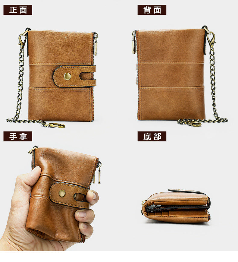 メンズ短財布 牛皮本革製 レトロ RFID盗難防止 カードバッグ