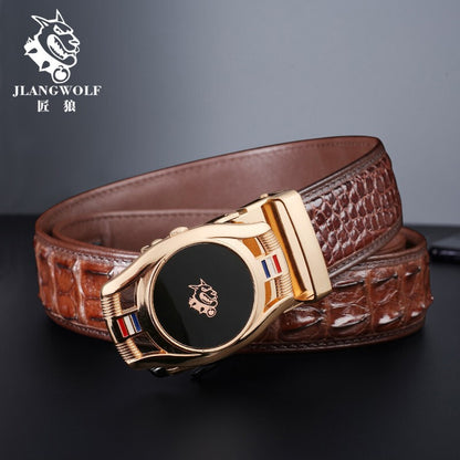 Men's Belt Crocodile Skin Genuine Leather Automatic Buckle Fashion Casual High Quality Men Belt 