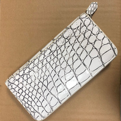 マットワニ腹の皮 本革製長財布高品質メンズウォレット男性用ハンドバッグ