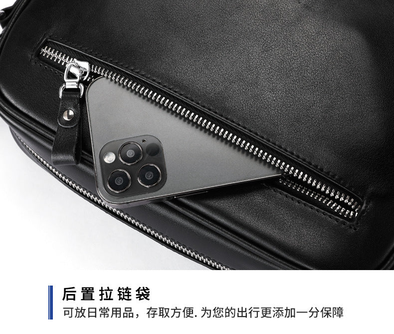 メンズショルダーバッグ 牛皮本革製 ビジネスファッション 大容量 斜めがけバッグ