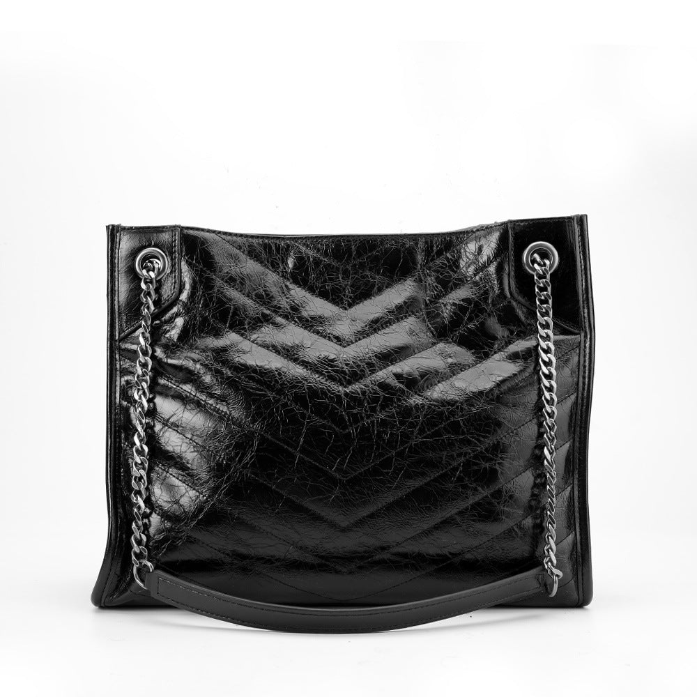 牛革ショッピングバッグ ファッショントレンド大容量 チェーンバッグ 脇バッグ女性