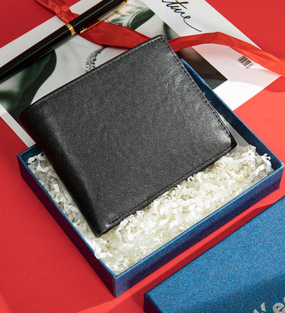 メンズ長財布 なめし 皮高品質小銭入れ誕生日プレゼント贈り物男性用ウォレット