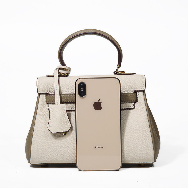 女性のハンドバッグ高級感手提げショルダーバッグシンプルトップ牛革本革レディースバッグ