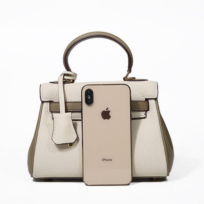 女性のハンドバッグ高級感手提げショルダーバッグシンプルトップ牛革本革レディースバッグ