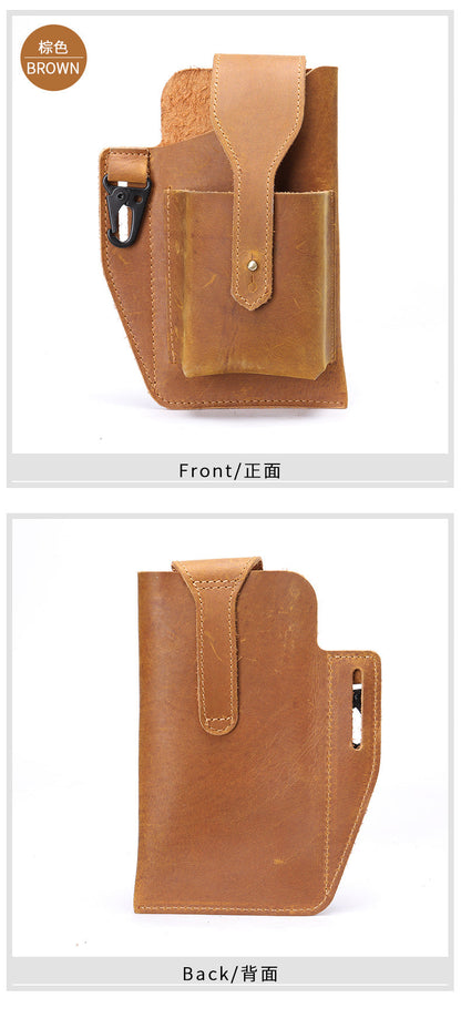 メンズウエストバッグ 牛皮 スポーツ 男性用鍵掛けバッグ