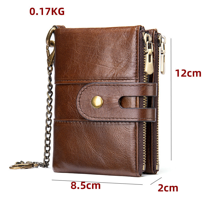 メンズ短財布 牛皮本革製 レトロ RFID盗難防止 カードバッグ