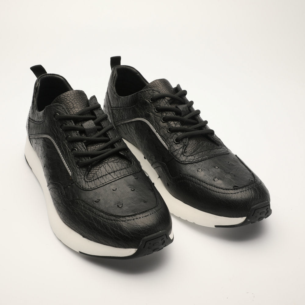 ダチョウ皮 男性靴 本革シンプル ファッション カジュアルシューズ