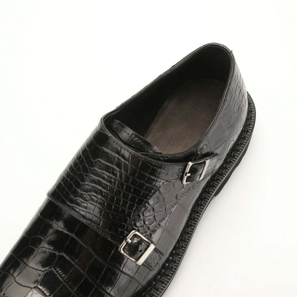 新型ワニ腹の皮メンズ革靴 本革 優れた通気性ゴム底 ビジネスシューズ