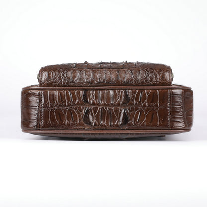 シャムワニ皮ショルダーバッグ  本革 出張オフィス ビジネス 斜めがけメンズバッグ