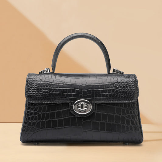 クロコダイル革の女性用バッグ新潮本革の小さなハンドバッグレディース本革のスショルダーバッグ