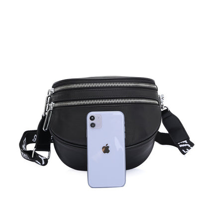 ファスナーファッション牛革ショルダーバッグ本革女性バッグスショルダーバッグ 何とでも合う