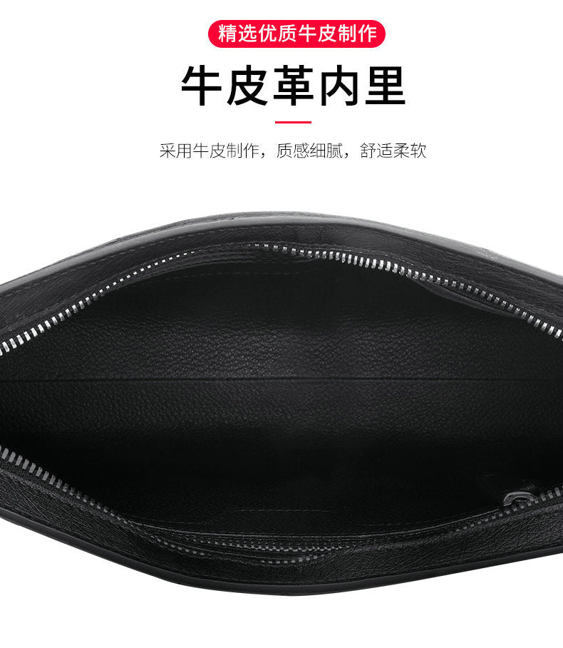 新型ダチョウの皮本革メンズハンドバッグビジネス カジュアル高品質メンズバッグ