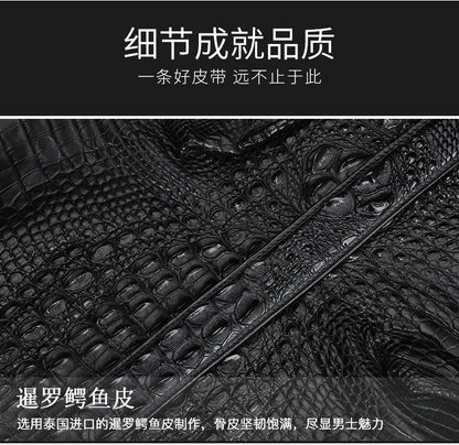 Men's Belt Crocodile Skin Genuine Leather Automatic Buckle Fashion Casual High Quality Men Belt 