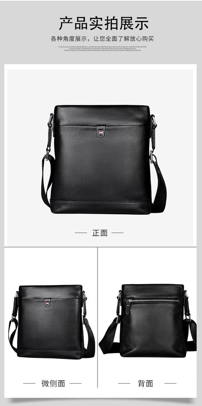 メンズショルダーバッグ 牛皮本革製 大容量 カジュアル男性用バッグ