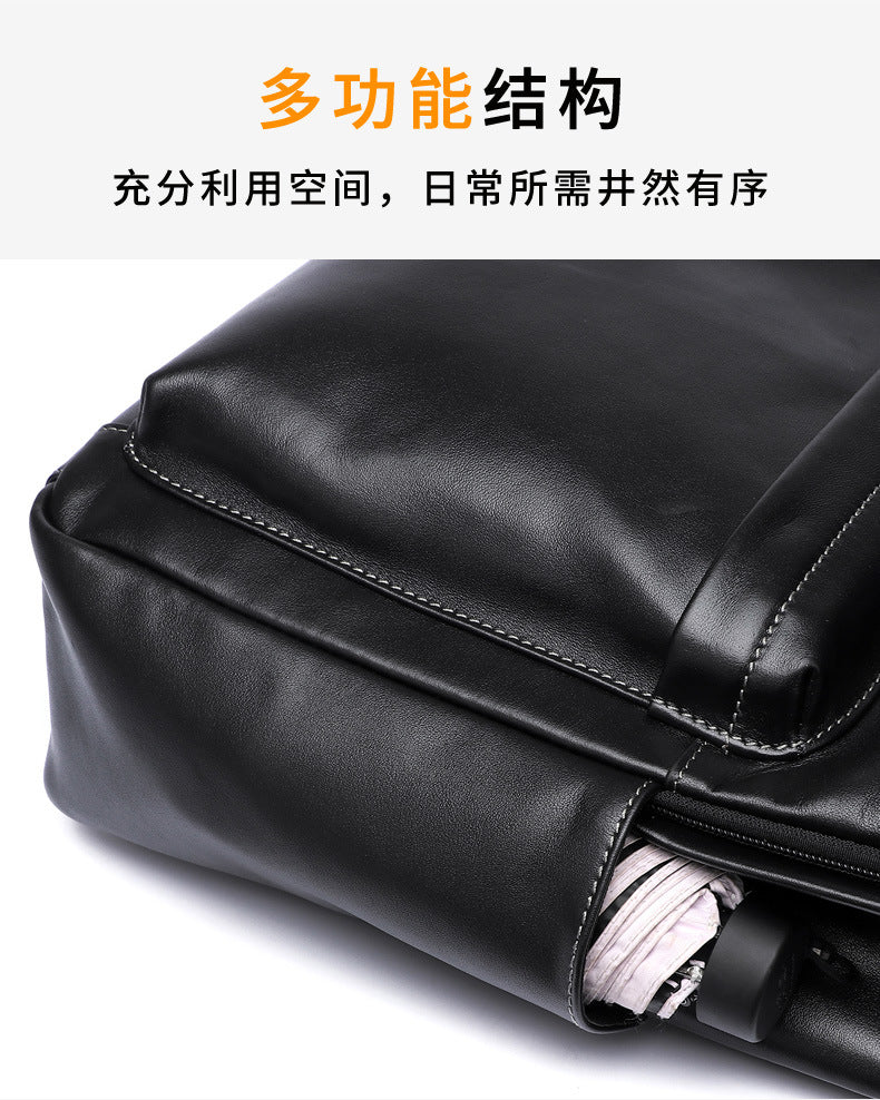Men's backpack genuine cowhide leather Korean simple fashion casual travel bag computer bag 