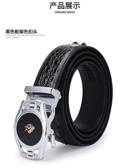 Men's Belt Crocodile Skin Genuine Leather Automatic Buckle Fashion Casual High Quality Men Belt 
