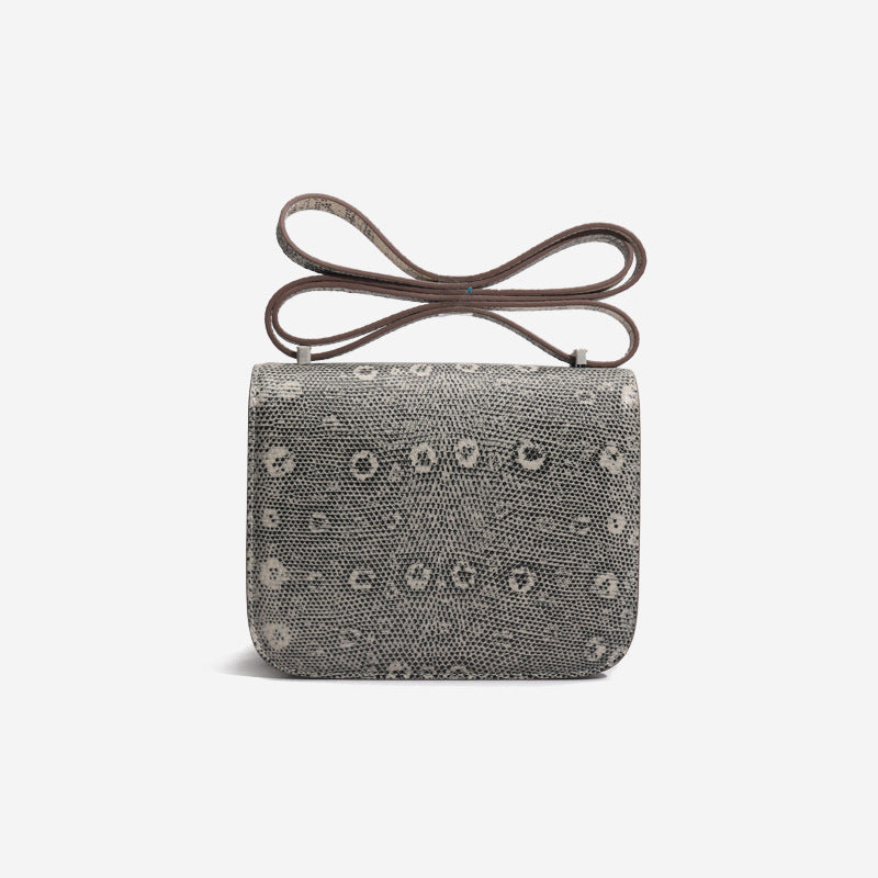 シャムワニ皮トカゲ柄高級感本革レディースバッグラインストーンバックル脇バッグ斜めがけバッグ