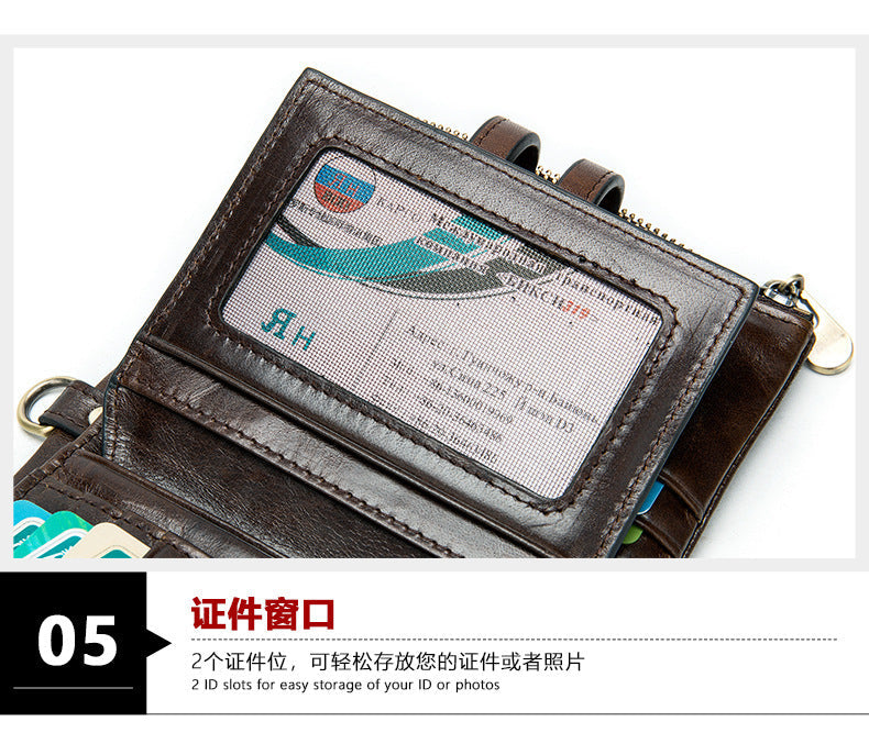 メンズ短財布 牛皮本革製 レトロ RFID盗難防止 カードバッグ