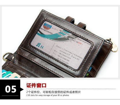 メンズ短財布 牛皮本革製 レトロ RFID盗難防止 カードバッグ