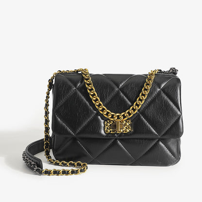 レディース本革ショルダーバッグチェーンバッグ流浪バッグチェック斜め掛けバックファッション流行