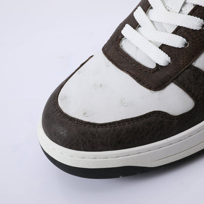 2023 New Ostrich Skin Men's Sneakers Genuine Leather Casual Fashion Men's Shoes 