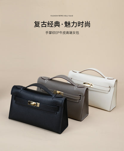 レディース ハンドバッグ 牛革ぎゅうかわ  手のひらのすじ 口金 kellyバッグ  ファッション