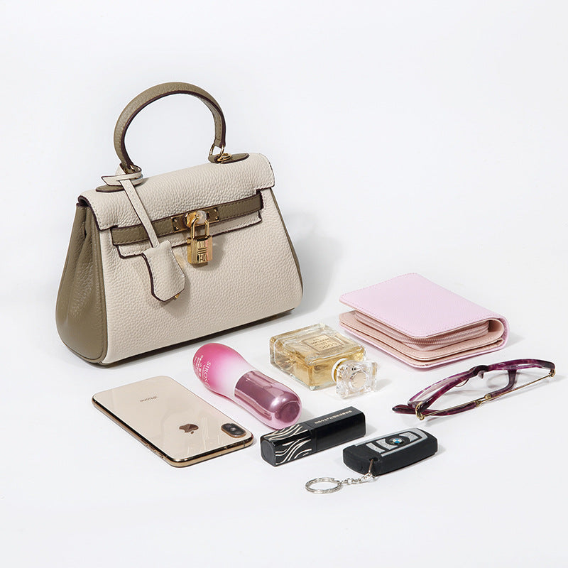 女性のハンドバッグ高級感手提げショルダーバッグシンプルトップ牛革本革レディースバッグ