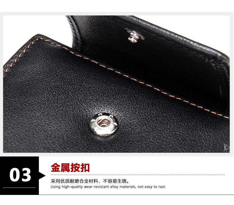 メンズ短財布 牛皮本革製 レトロ 多機能男性用ウォレット