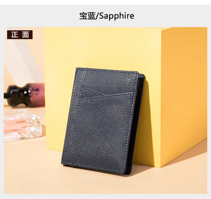 メンズカードバッグ 牛皮 薄型 シンプル カード入れRFID男性用カードクリップ