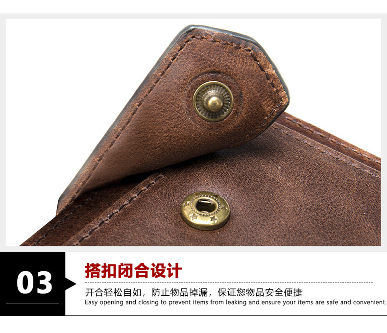 メンズ短財布 牛皮本革製 レトロrfidカードバッグ 男性用ウォレット