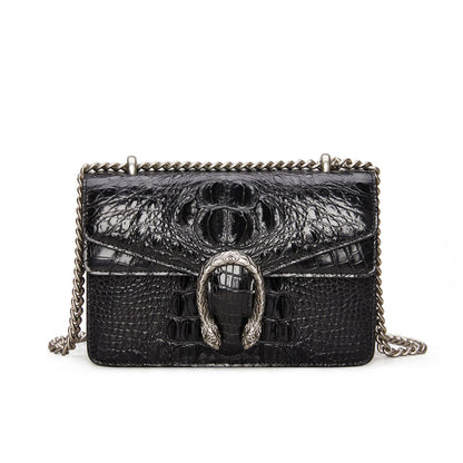 クロコダイル革のチェーンバッグおしゃれ本革レディースショルダーバッグカジュアルバッグ女性