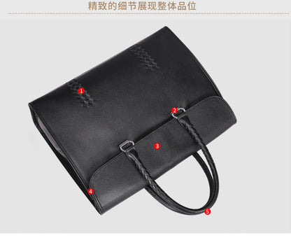 メンズハンドバッグ 本革製牛皮 ファッション ビジネス 大容量 ビジネス ブリーフケース パソコンバッグ 手編み メンズ手提げかばん