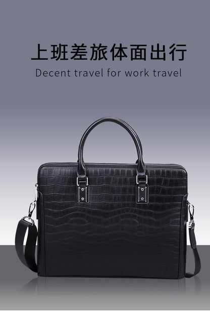 Men's Handbag Fashion Shoulder Bag Genuine Cowhide Leather Computer Bag Business Large Capacity Crossbody Briefcase 