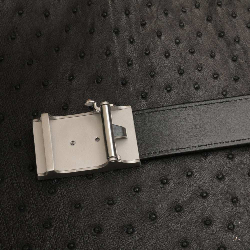 ダチョウ皮 本革メンズベルト自動バックル カジュアル 幅3.4cm 男性ベルト ギフト プレゼント