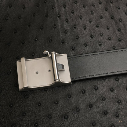 ダチョウ皮 本革メンズベルト自動バックル カジュアル 幅3.4cm 男性ベルト ギフト プレゼント