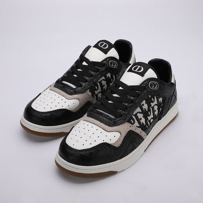 Crocodile Skin Genuine Leather Men's Sneakers Fashion Casual Shoes Rubber Sole Excellent Breathability Men's Shoes 