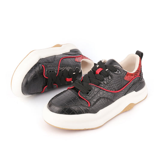 Men's Casual Shoes Crocodile Skin Genuine Leather Fashion Wear-resistant Men's Shoes 