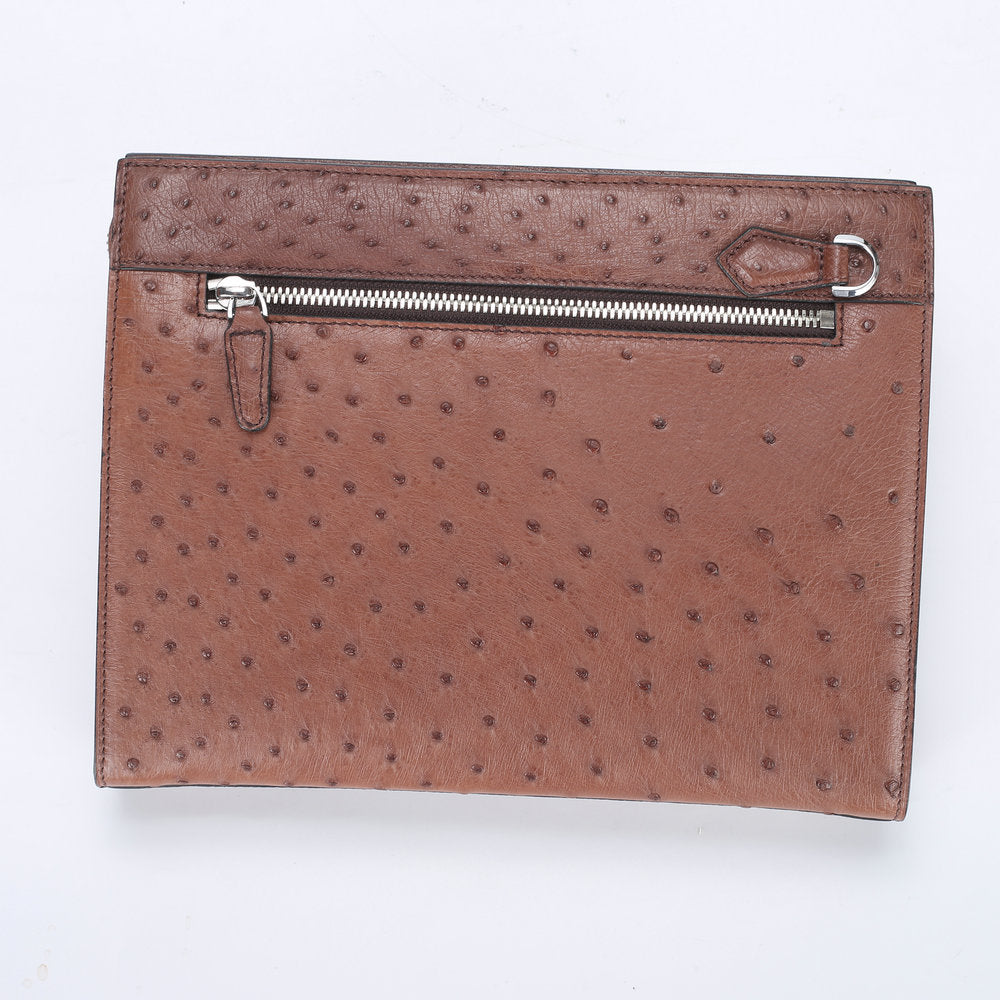 新型ダチョウの皮本革メンズハンドバッグビジネス カジュアル高品質メンズバッグ