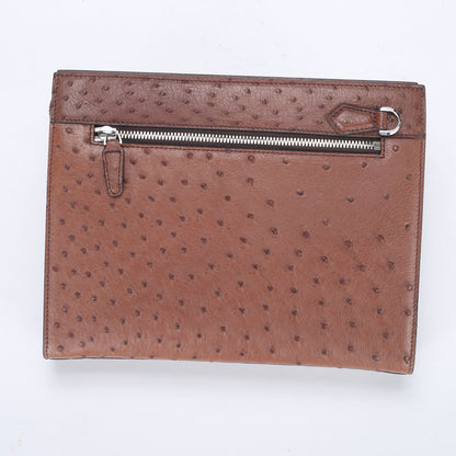 新型ダチョウの皮本革メンズハンドバッグビジネス カジュアル高品質メンズバッグ