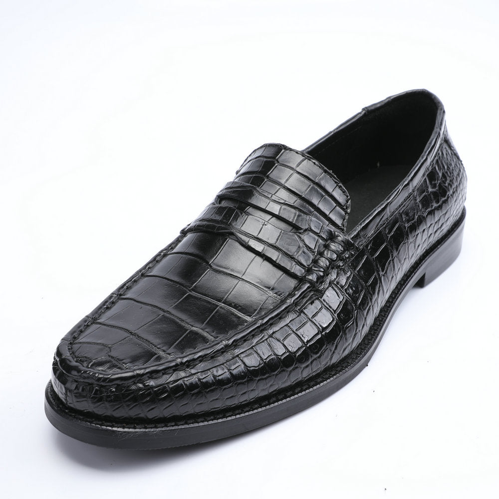 2023 New Crocodile Belly Skin Men's Leather Shoes Genuine Leather Moccasins Business Casual Shoes 