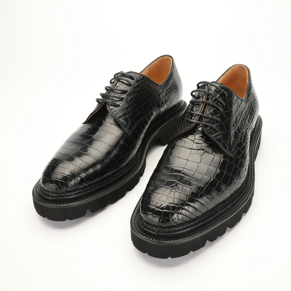 新型ワニ腹の皮メンズ革靴 本革 高品質 厚底 ビジネスシューズ