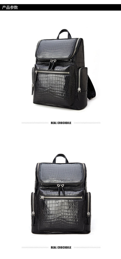 Crocodile Belly Skin Men's Backpack Large Capacity Business Commuting Casual Business Travel Bag 